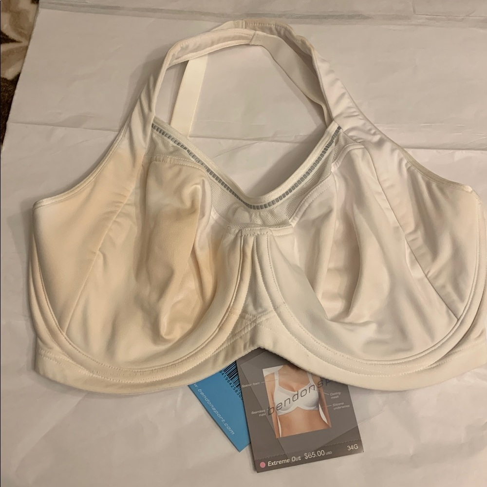 Benson white Sports Bra NWT size 34G adjustable